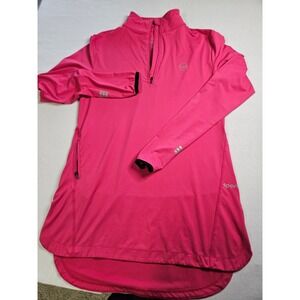 Spark Long Sleeve Running Shirt Womens M Pink 1/4 Zip Thumb Holes Athletic Top
